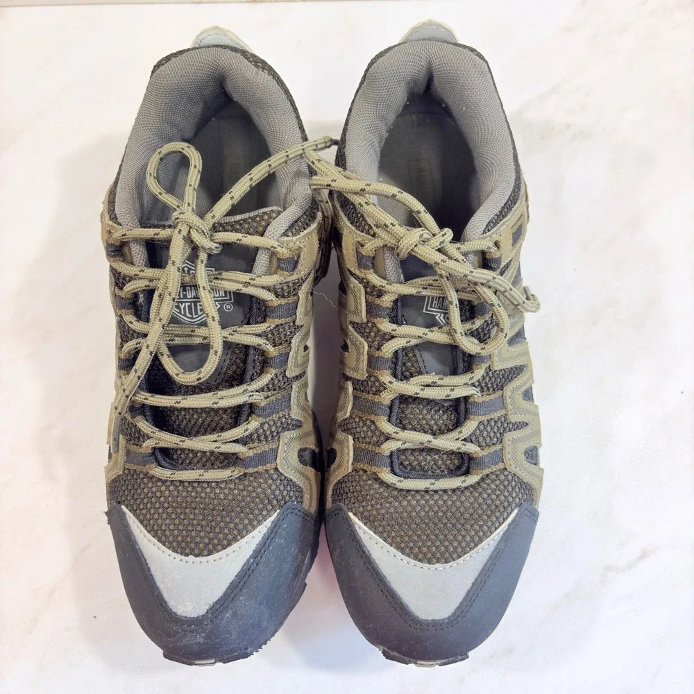 Harley-Davidson Gorpcore Utility Hiking Shoes Trail Sneakers  Men Olive Black